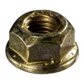 Midwest Fastener Flange Nut, 1/4"-28, Steel, Grade 8, Zinc Yellow, 12 PK 932121